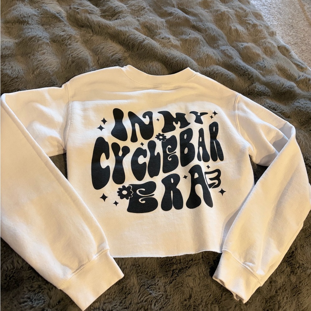 Cyclebar in my Cyclebar era sweatshirt